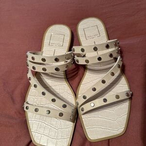 Dolce Vita Cream Studded Sandals